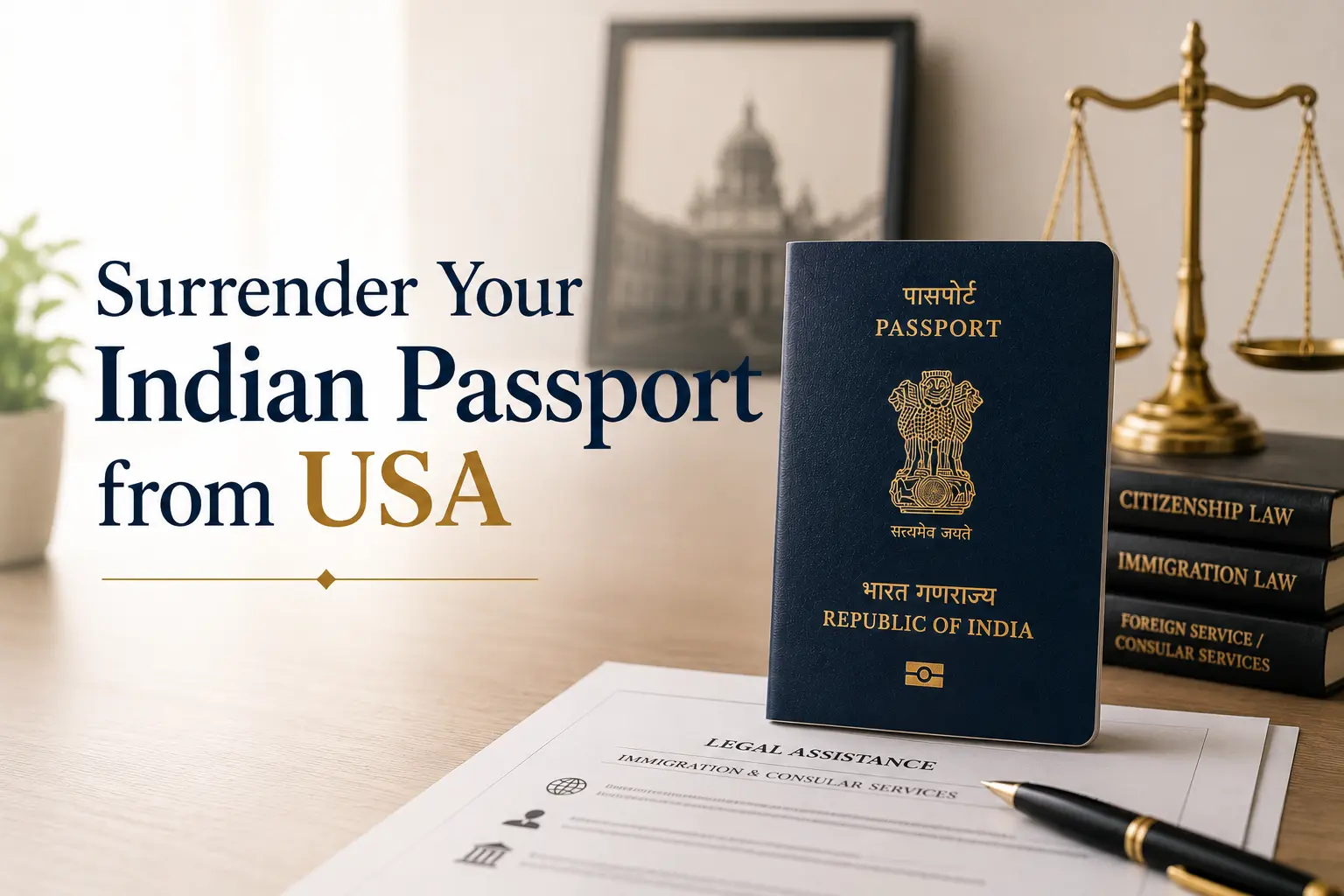 Surrendering indian passport from USA
